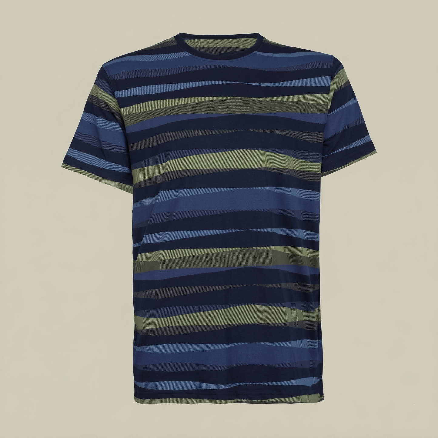 Men's Earth Tone Striped Crew Neck T-Shirt (TSRP05)