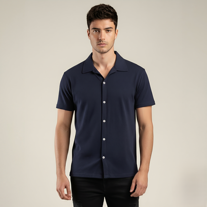 Smart-Casual Full-Button Polo Shirt (TSSJ114)