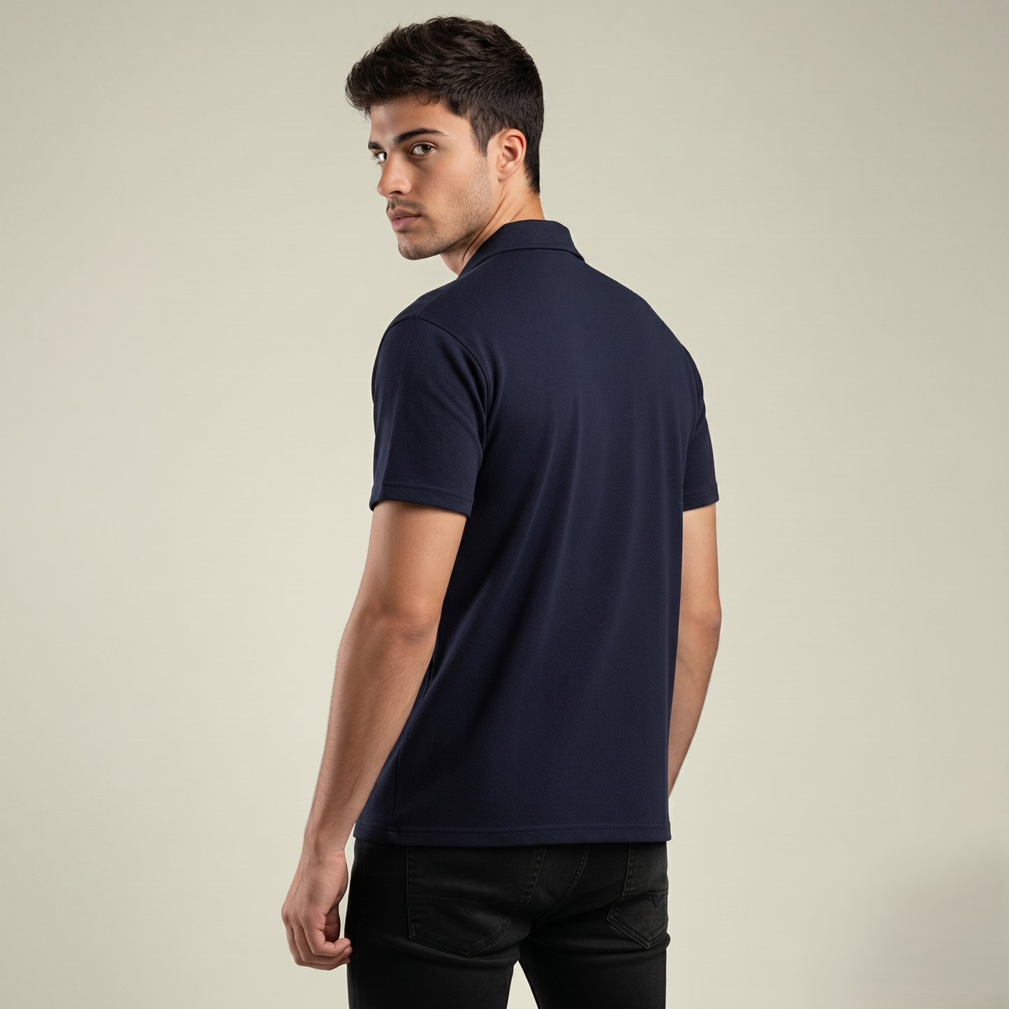 Smart-Casual Full-Button Polo Shirt (TSSJ114)