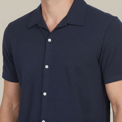 Smart-Casual Full-Button Polo Shirt (TSSJ114)