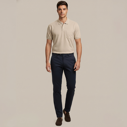 Premium Jacquard Knit Pocket Polo T-shirt (TSSJ115)