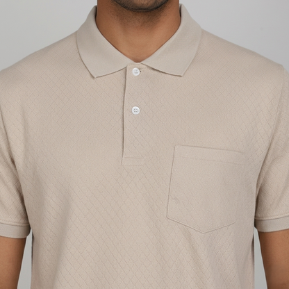 Premium Jacquard Knit Pocket Polo T-shirt (TSSJ115)