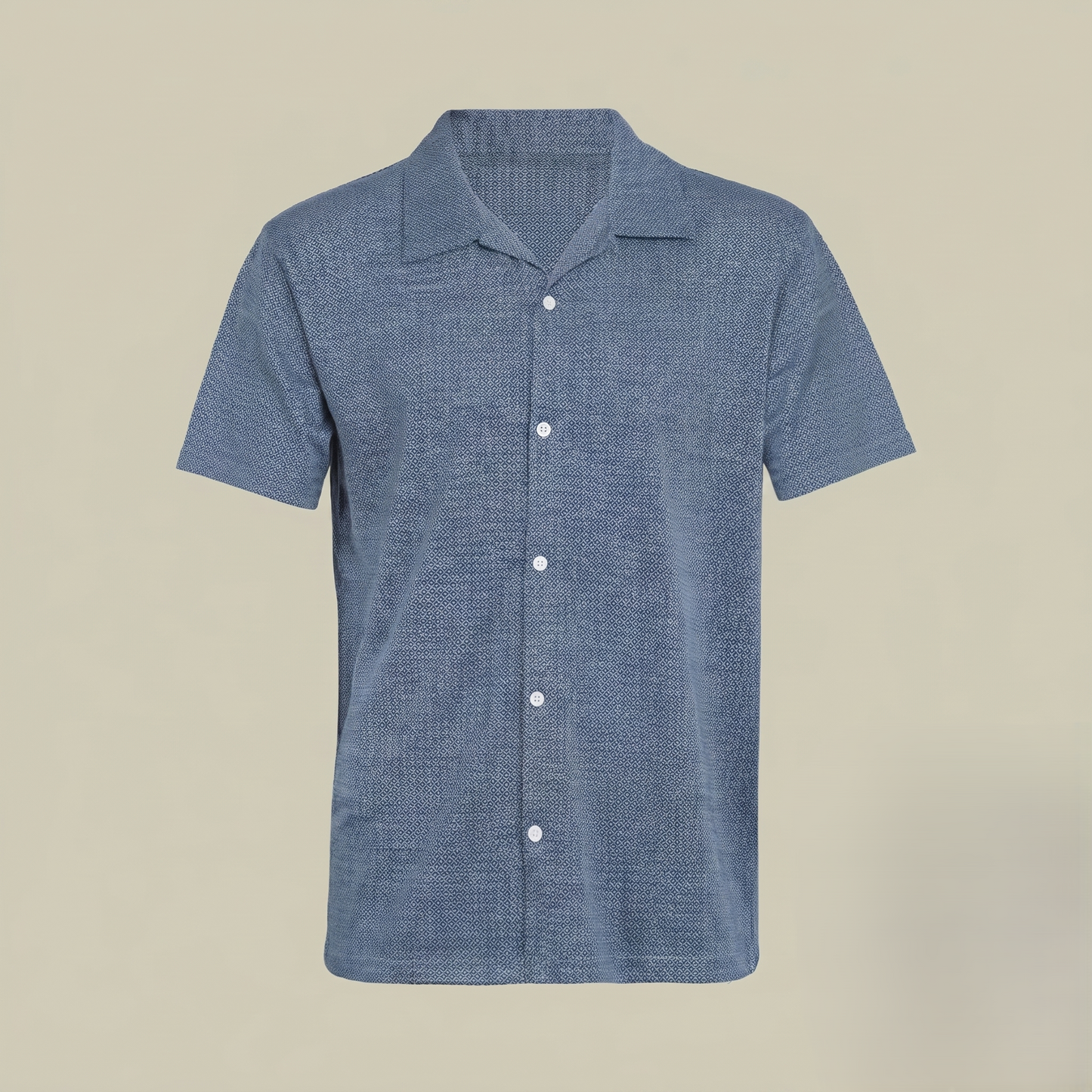 Smart-Casual Micro-Pattern Camp Collar Polo (TSSJ116)
