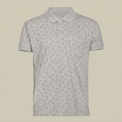 Men's Coral Micro-Print Pocket Polo T-shirt (TSSR011)