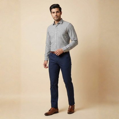 YOUNG & FORMALS by CAMBRIDGE Men's Slim Fit Striped Formal Shirt | Full Sleeves | Spread Collar with Hanging Twin Tape | Premium Office & Business Wear (YF00015SF)